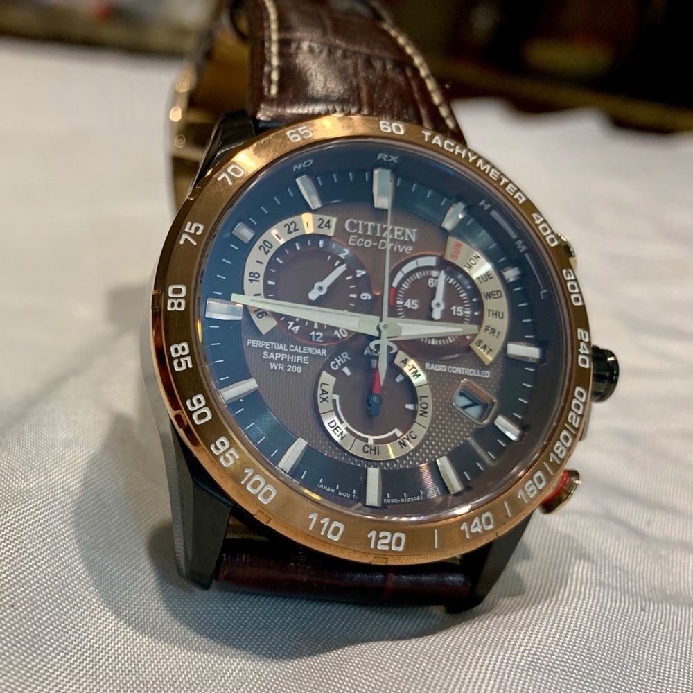 Brown Citizen Men's Eco-Drive Watch AT4006-06x